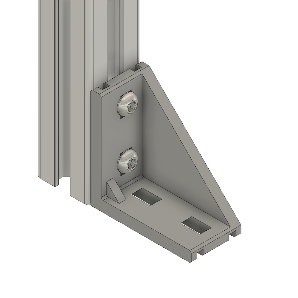 40-150-1 MODULAR SOLUTIONS ALUMINUM GUSSET<br>30MM X 60MM ANGLE W/HARDWARE